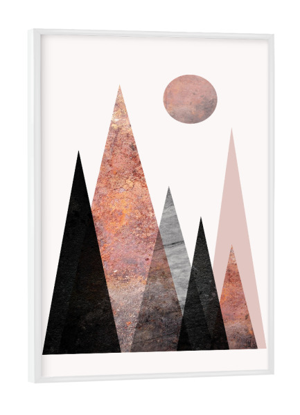 Poster mit weißem Rahmen "Nordic Mountain Range 2" artboxONE - Natur,Geometrie