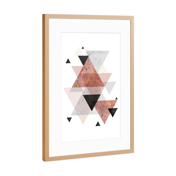 Poster mit Rahmen Kupfer "Geometric Vibe" artboxONE - Geometrie