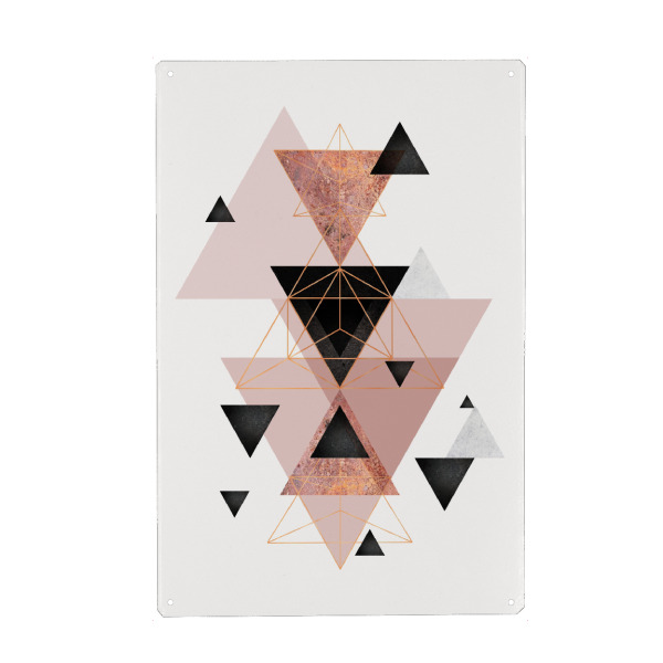 Metall Poster "Geometric Compilation in Blush" artboxONE - Geometrie - Triangle,Compilation,Blush,Abstrakt,Abstract,Geometrie,Geometry,Shapes,Formen