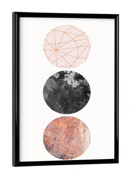 Poster mit schwarzem Rahmen "Minimalist Circles 2" artboxONE - Geometrie