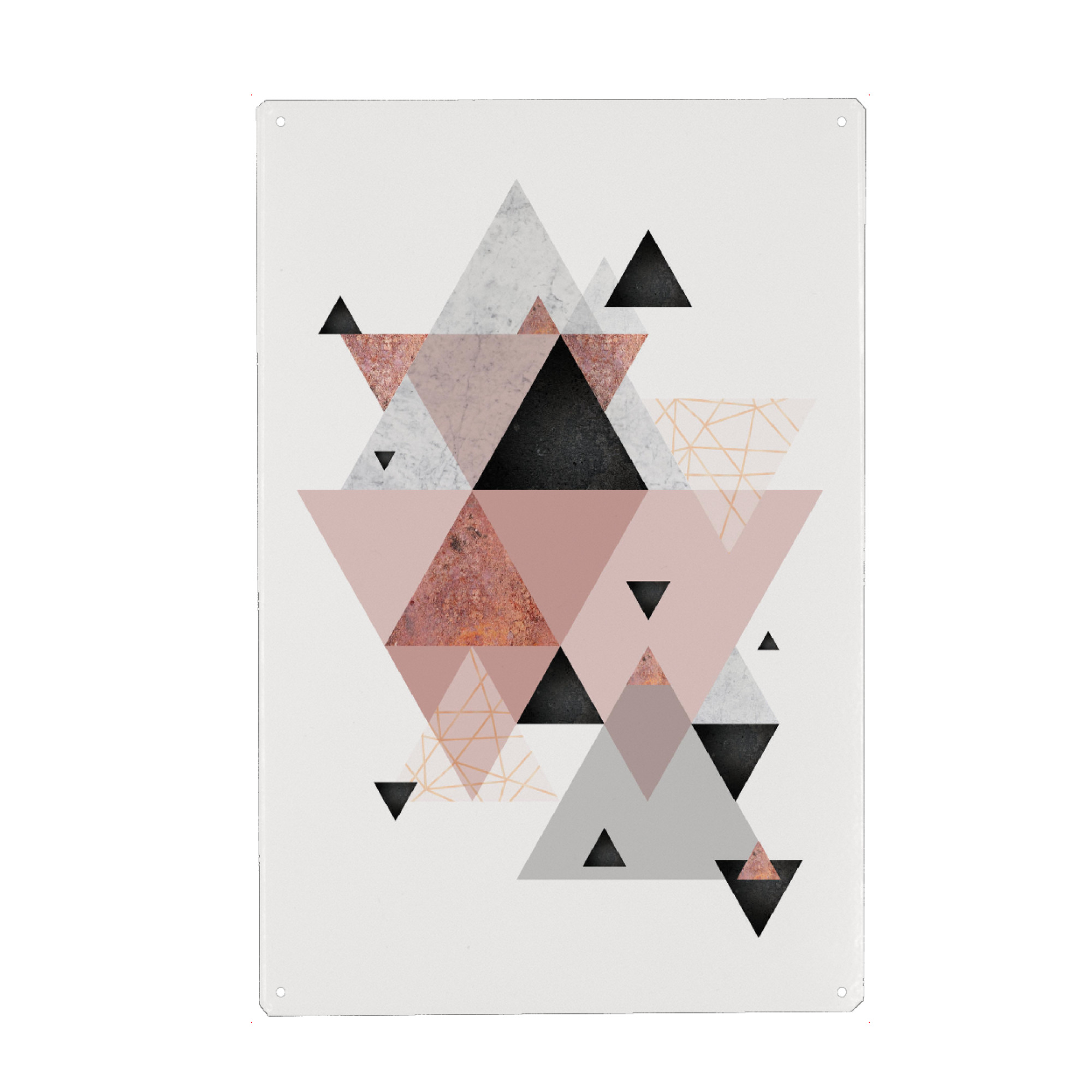 Holzbild "Geometric Arrangement in Blush" artboxONE - Geometrie