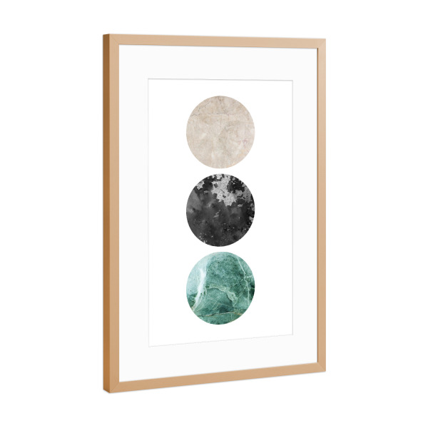 Poster mit Rahmen Kupfer "Minimalist Circles" artboxONE - Geometrie