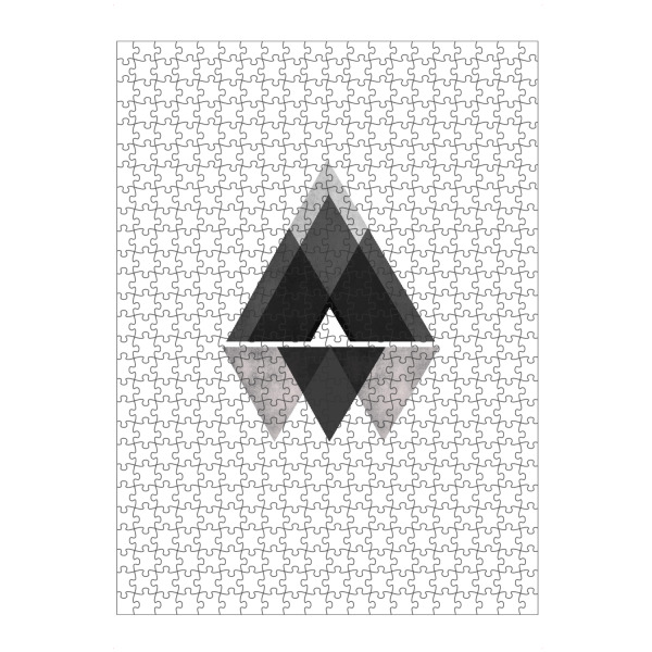 Puzzle Ravensburger "Graue Berge" artboxONE - Natur,Abstrakt,Geometrie - Schlicht,Minimal,Berg,Geometrie - Bild Schlicht