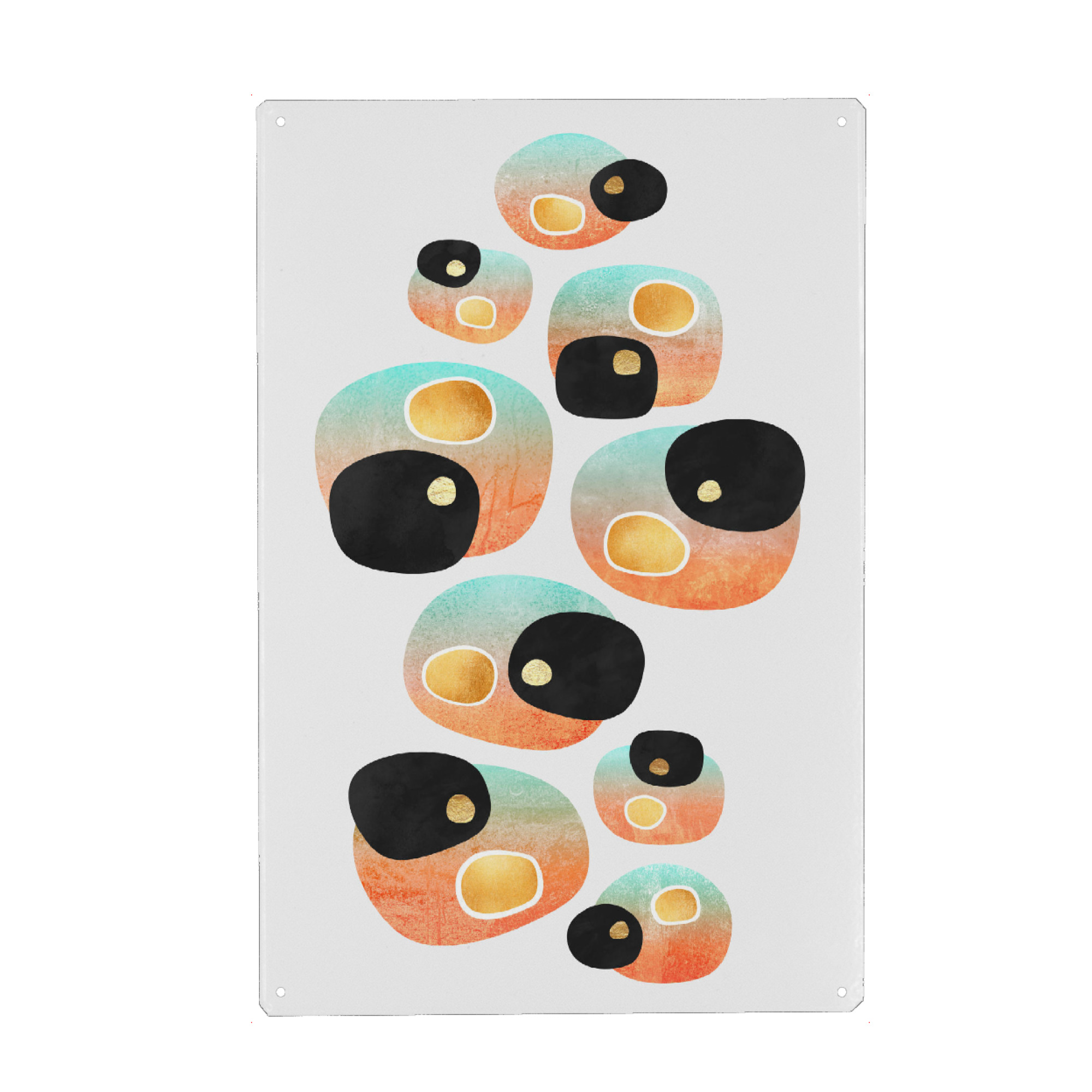 Holzbild "Tropical Pebbles" artboxONE - Abstrakt - Grafik,Abstrakt,Modern,Formen,Rund,Blase,Skandinavisch,Skandinavisch