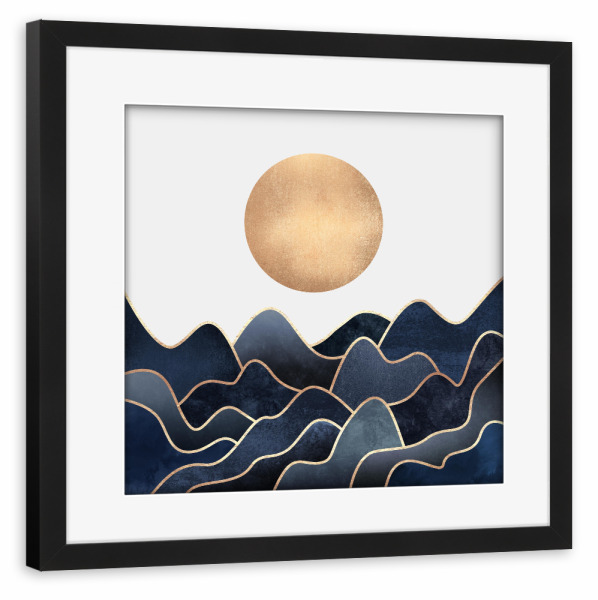 Poster mit Rahmen schwarz "Waves 2" artboxONE - Natur,Abstrakt