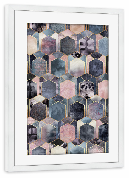 Poster mit Rahmen weiß "Art Deco Dream" artboxONE - Abstrakt,Geometrie