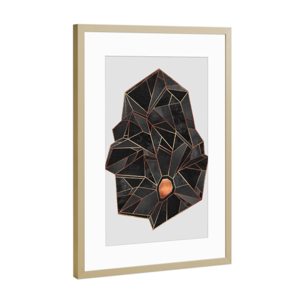 Poster mit Rahmen Gold "Precious 2" artboxONE - Abstrakt,Geometrie