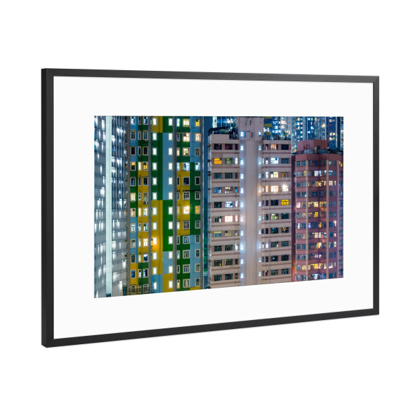 Poster mit Rahmen Schwarz (Metallic) "LIVING SPACE" artboxONE - Architektur,Reise / Asien