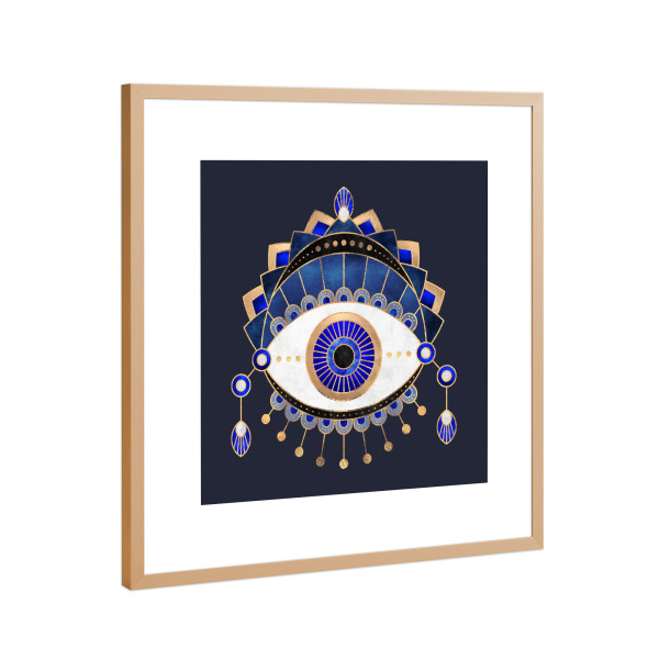 Poster mit Rahmen Kupfer "Blue Eye" artboxONE - Abstrakt
