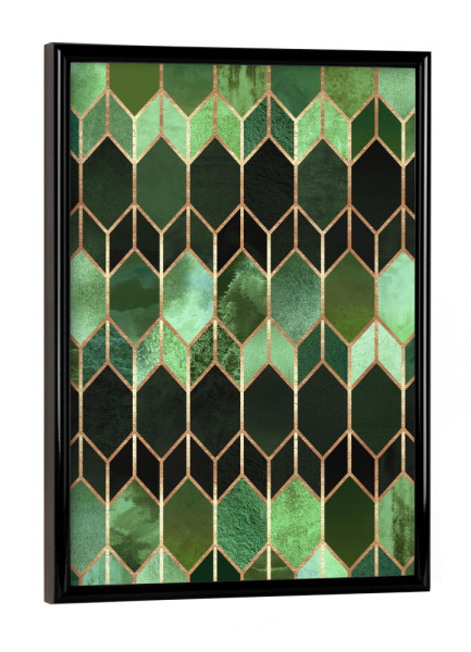 Poster mit schwarzem Rahmen "Stained Glass 5 - Forest Green" artboxONE - Abstrakt,Geometrie