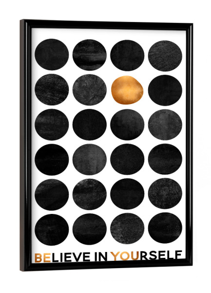Poster mit schwarzem Rahmen "Be You" artboxONE - Typografie