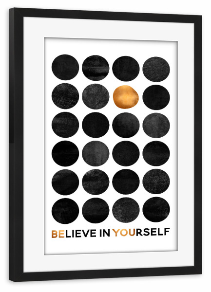Poster mit Rahmen schwarz "Be You" artboxONE - Typografie