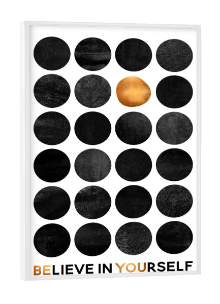 Poster mit weißem Rahmen "Be You" artboxONE - Typografie