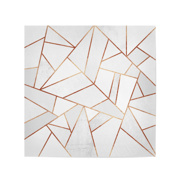 Poster 20x20 cm "White Stone & Copper" artboxONE - Abstrakt,Geometrie - Kupfer,Stein,Marmor,Dreieck,Rosegold