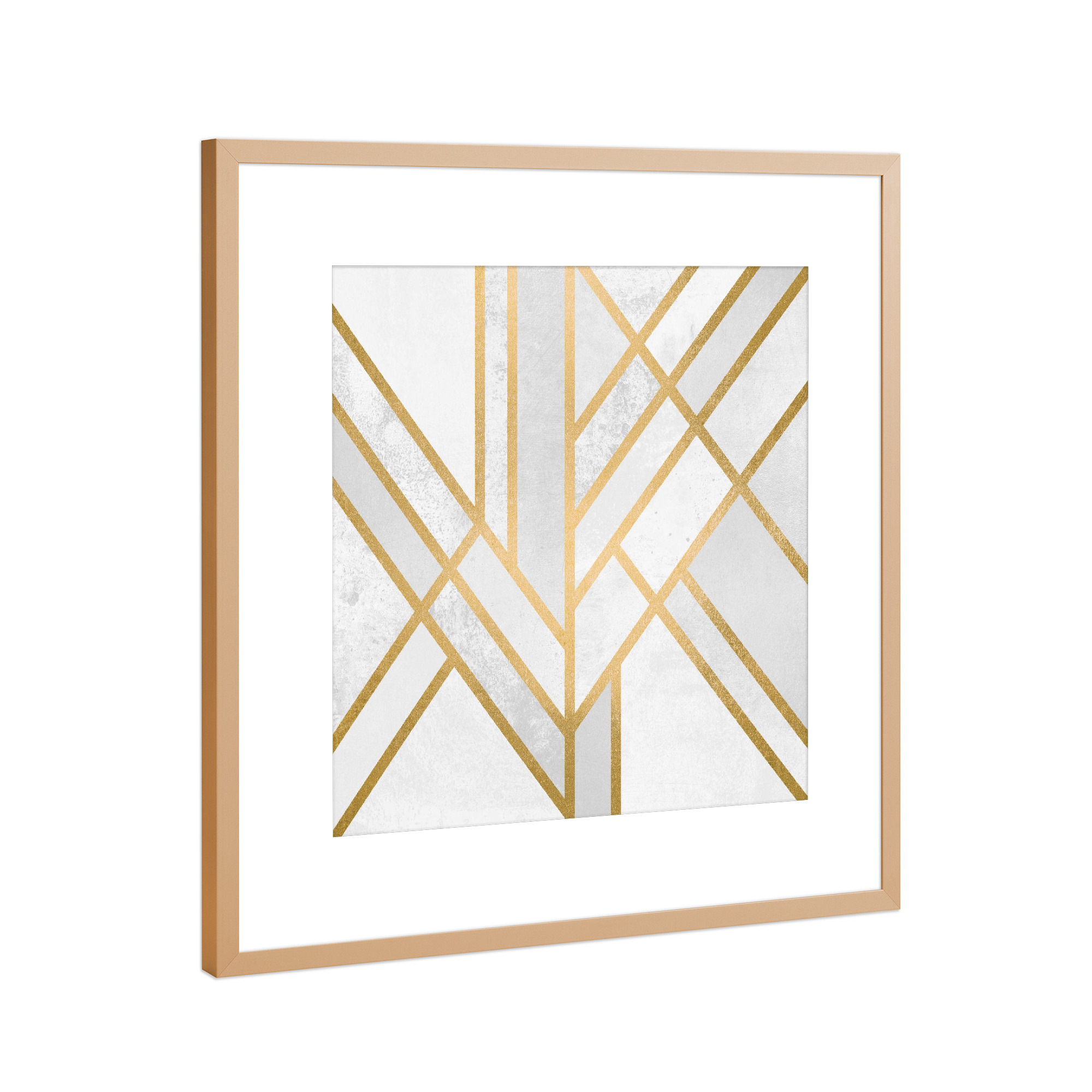 Poster mit Rahmen Kupfer "Art Deco Geometry 2" artboxONE - Abstrakt,Geometrie