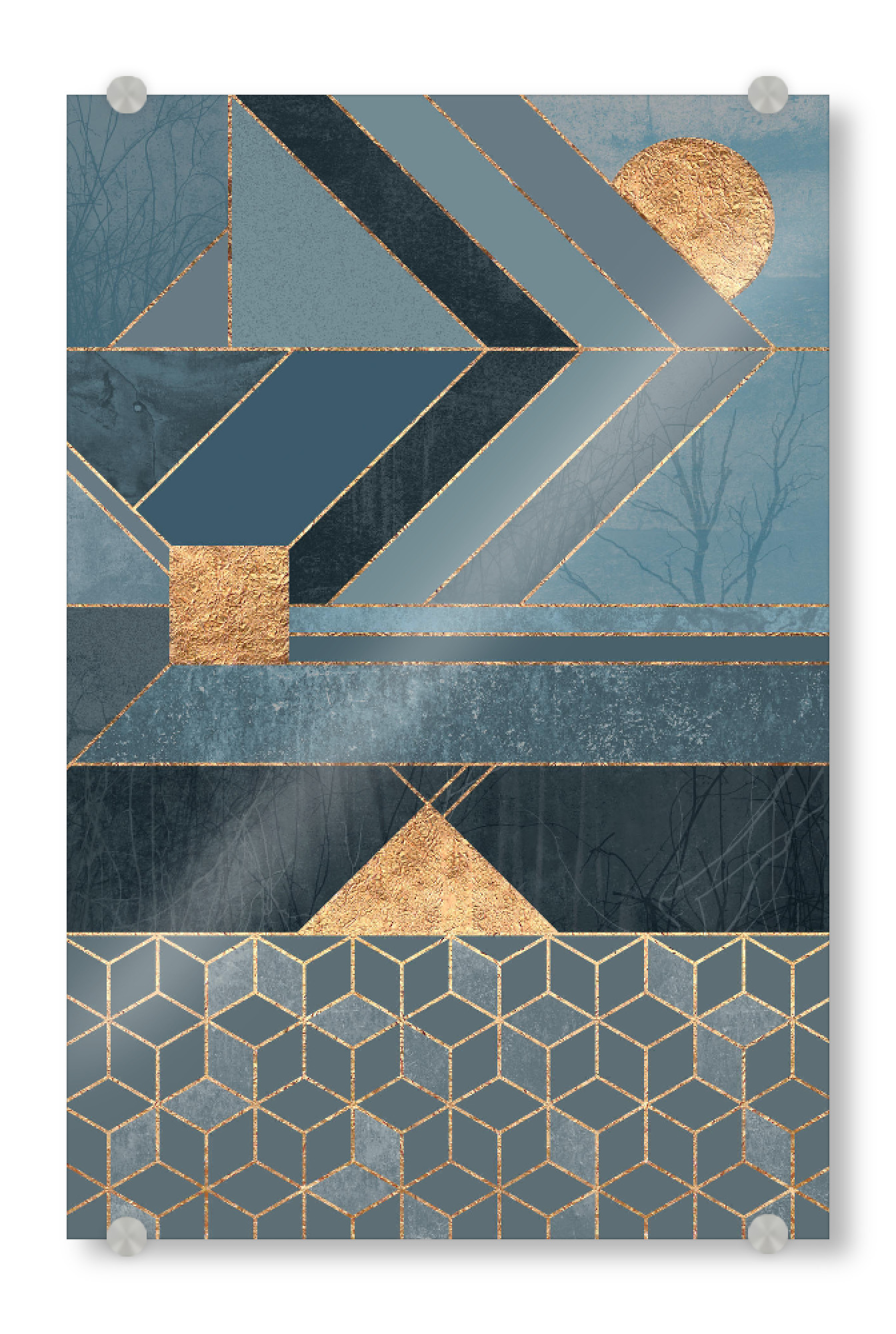 Acrylglasbild "Nordic Blue" artboxONE - Abstrakt,Geometrie