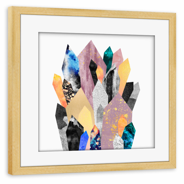 Poster mit Rahmen kiefer "Crystals" artboxONE - Abstrakt,Geometrie