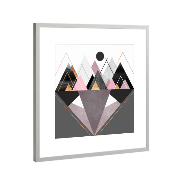 Poster mit Rahmen Silber "Nordic Wilderness" artboxONE - Abstrakt,Geometrie