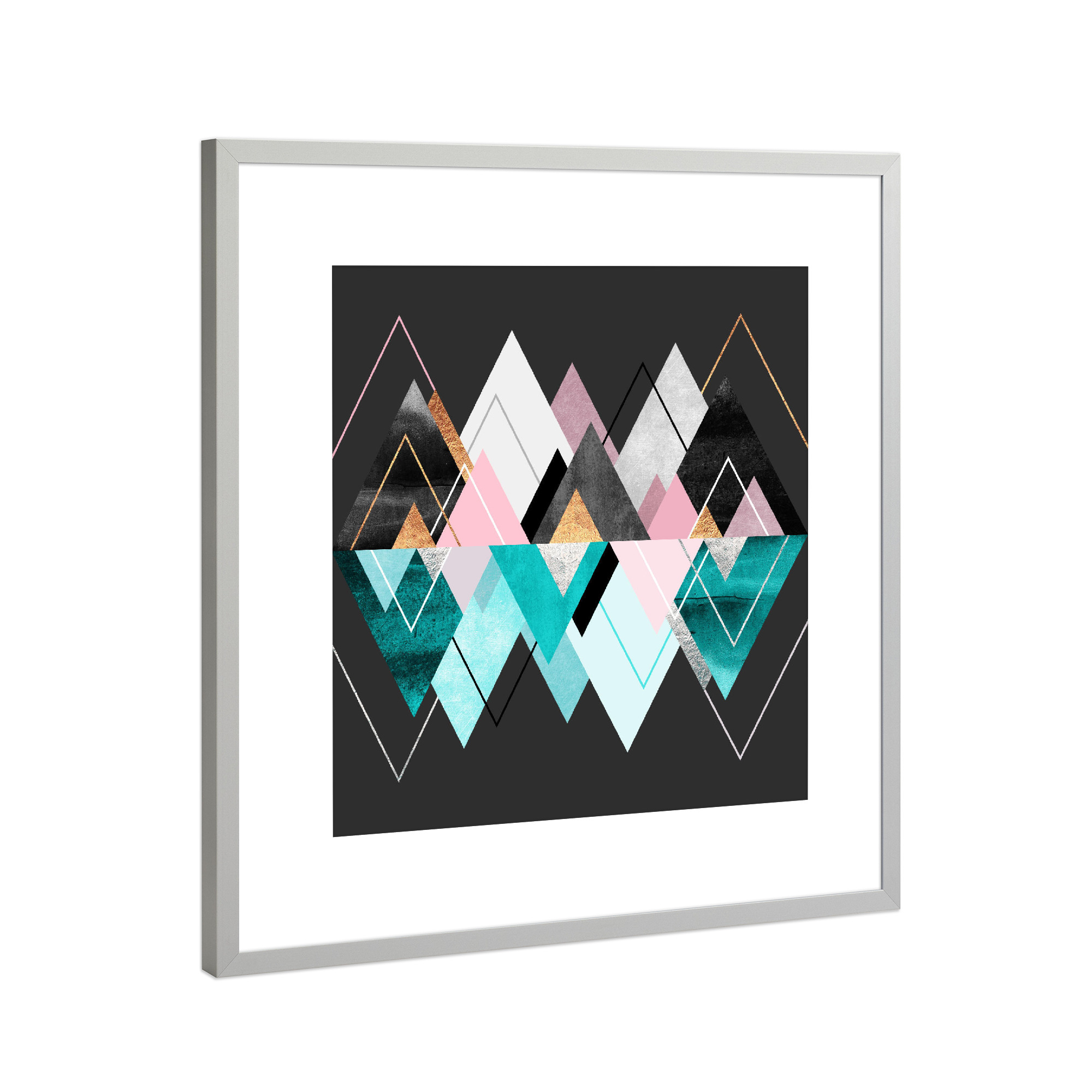 Poster mit Rahmen Silber "Nordic Seasons" artboxONE - Abstrakt,Geometrie