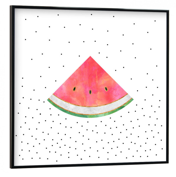 Poster mit schwarzem Rahmen 30x30 cm "Pretty Watermelon" artboxONE - Essen & Trinken