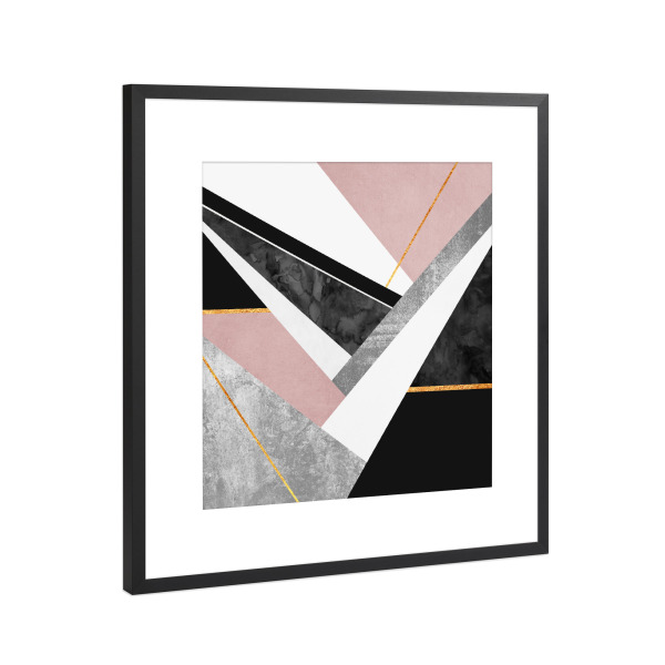 Poster mit Rahmen Schwarz (Metallic) "Lines & Layers" artboxONE - Abstrakt,Geometrie