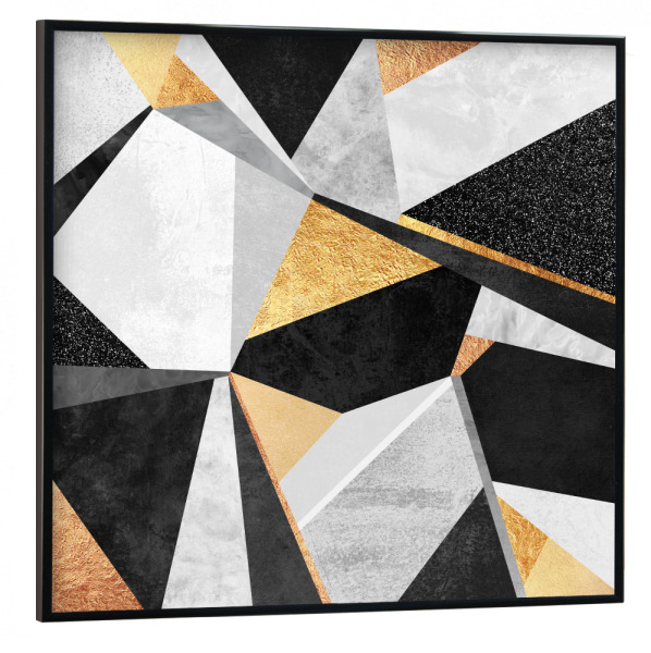 Poster mit schwarzem Rahmen 30x30 cm "Geometry Gold" artboxONE - Abstrakt,Geometrie