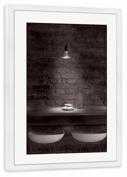 Poster mit Rahmen weiß "My Cup Of Coffee" artboxONE - Essen & Trinken,Schwarzweiß - Cafe
