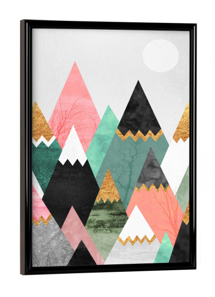 Poster mit schwarzem Rahmen "Pretty Mountains" artboxONE - Natur,Abstrakt,Geometrie