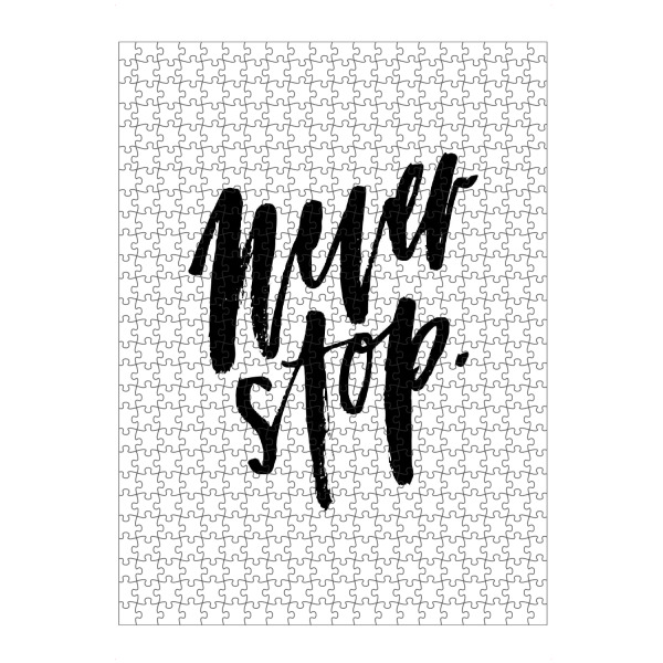Puzzle Ravensburger "Never Stop" artboxONE - Typografie,Schwarzweiß,Sport