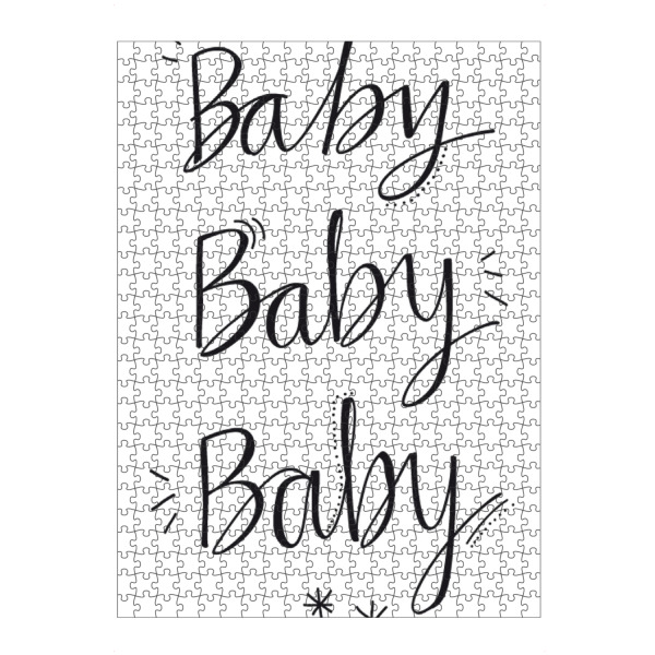 artboxONE Puzzle "Baby Baby Baby" artboxONE - Typografie,Schwarzweiß - Baby,Lettering,Typographie,Schrift - Bild Baby