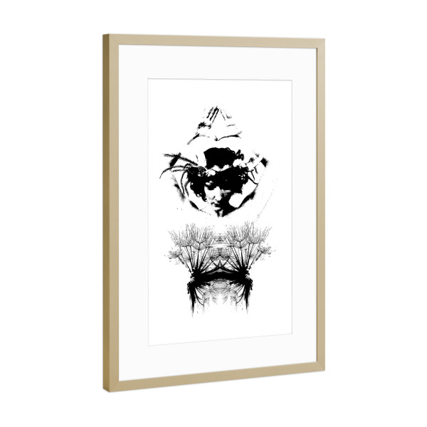 Poster mit Rahmen Gold "Zephyr" artboxONE - Natur,Schwarzweiß