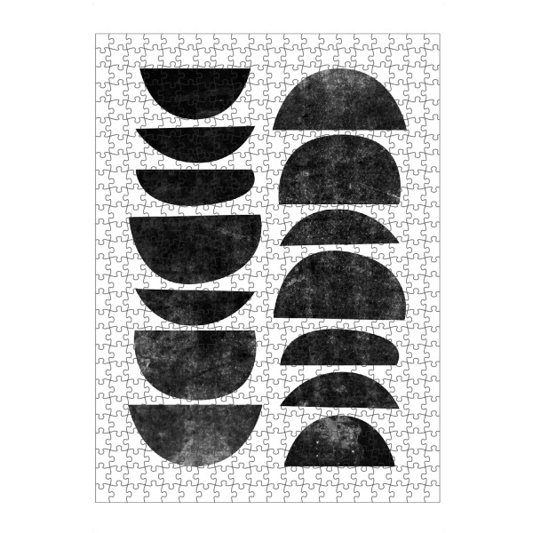 Puzzle Ravensburger "Monochromatic Minimalism" artboxONE - Abstrakt,Schwarzweiß - Halbmond,Figur,Form,Abstrakt - Bild halbmond