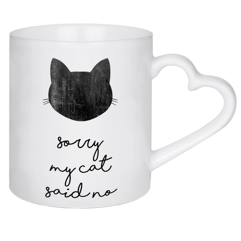 Herztasse "Meine Katze hat nein gesagt" artboxONE - Typografie,Tiere,Abstrakt,Lustig