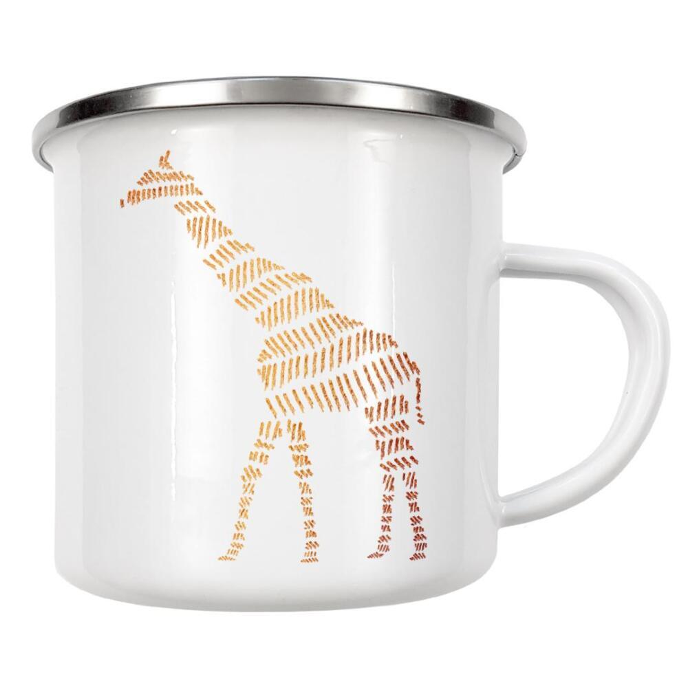Emaille Tasse "Giraffe" artboxONE - Tiere,Abstrakt - Giraffe,Tiere,Tiere,Gold,Golden,Schimmer,Muster,Aztekisch,Goldglanz,Glanz