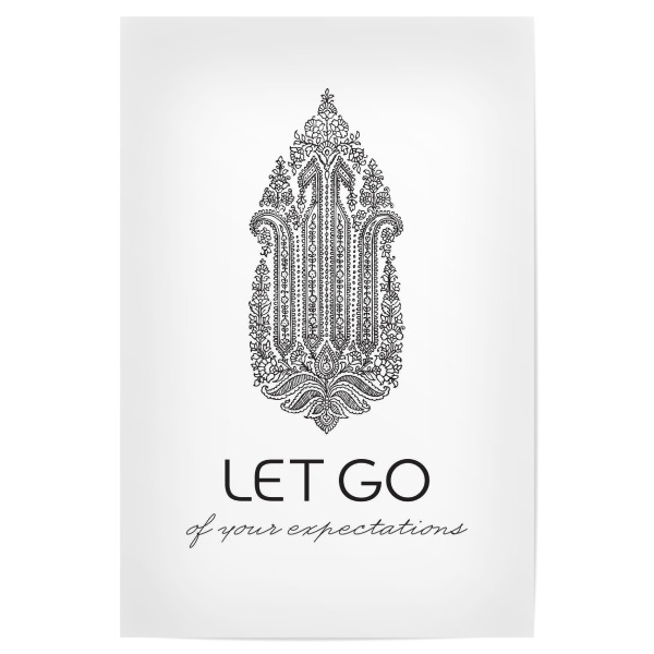 Poster 30x20 cm "Let Go Mehndi" artboxONE - Typografie - Yoga,Yogi,Blume,Blumen,Mehndi,Paisley