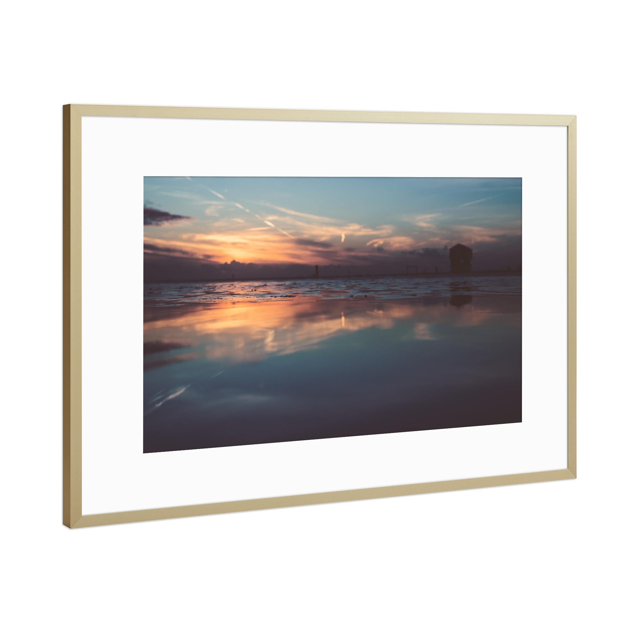 Poster mit Rahmen Gold "Weltnaturerbe Wattenmeer" artboxONE - Reise / Strand und Meer