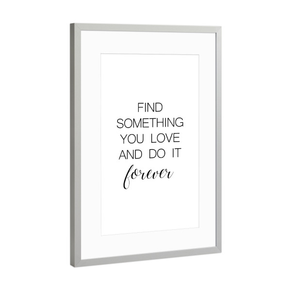 Poster mit Rahmen Silber "Love forever 2" artboxONE - Typografie,Schwarzweiß,Liebe