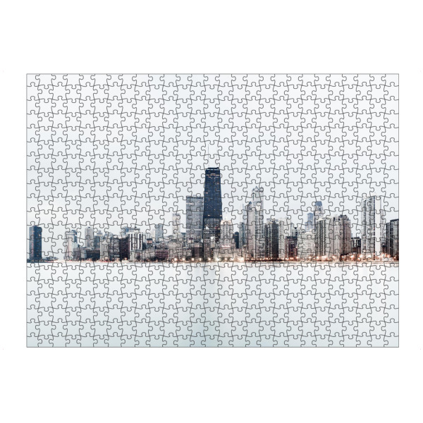 Puzzle Ravensburger "WINDY CITY #2" artboxONE - Städte,Reise,Architektur,Städte / Chicago - Chicago,Ord,Windig,Stadt,Stadt,Städtisch,Hölle