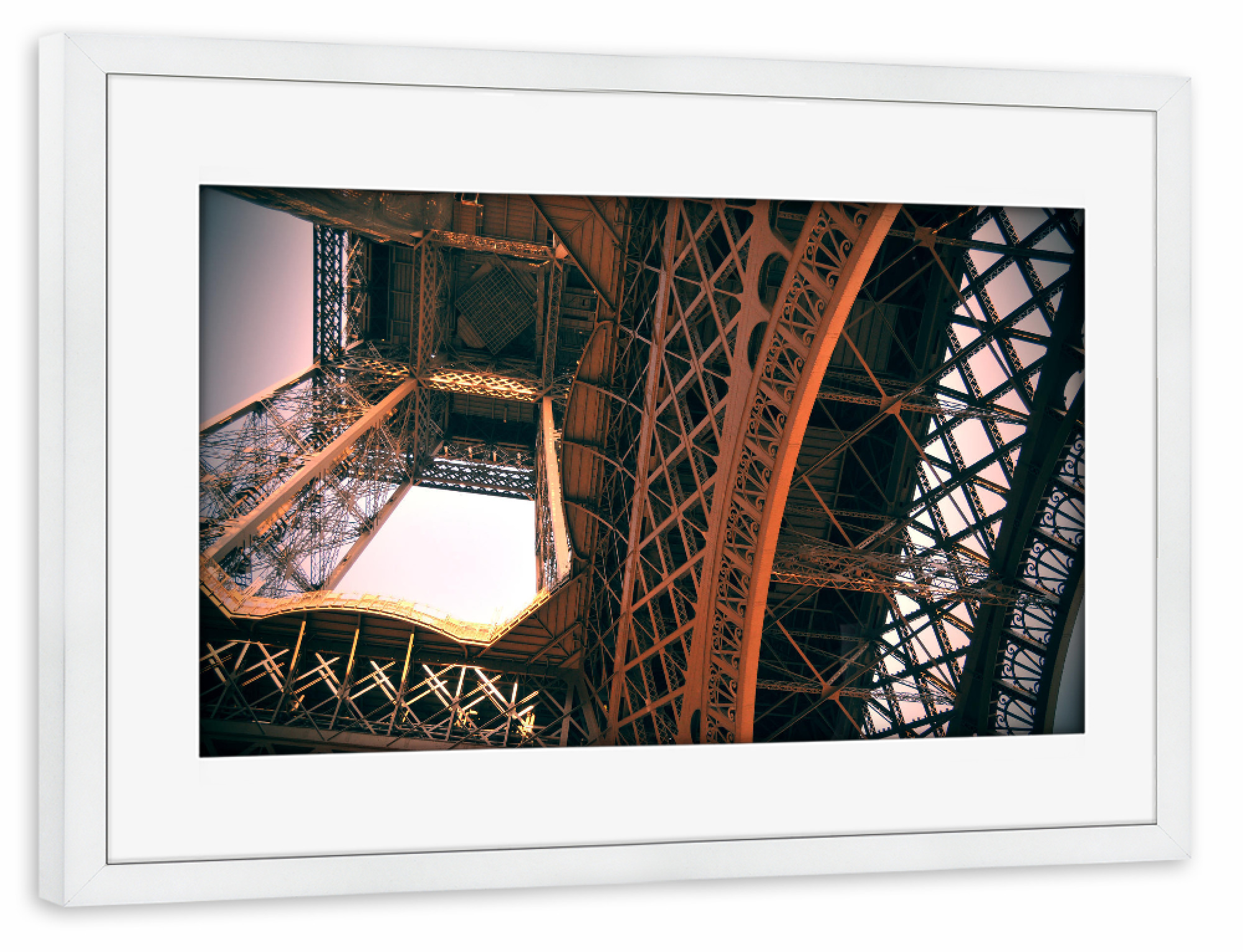 Poster mit Rahmen weiß "Eiffel Tower Paris 7" artboxONE - Architektur,Städte / Paris