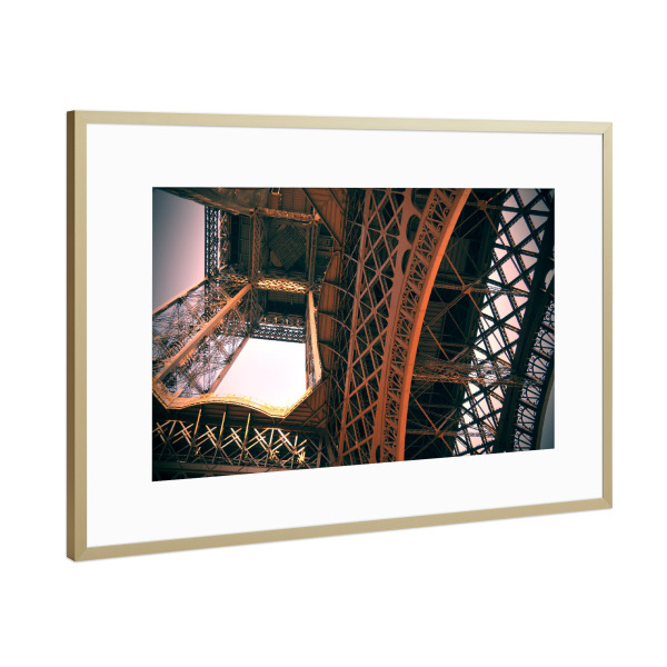 Poster mit Rahmen Gold "Eiffel Tower Paris 7" artboxONE - Architektur,Städte / Paris
