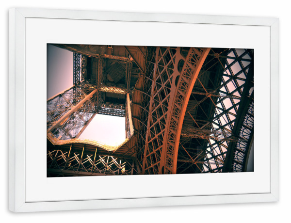 Poster mit Rahmen weiß "Eiffel Tower Paris 7" artboxONE - Architektur,Städte / Paris
