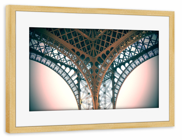 Poster mit Rahmen kiefer "Eiffel Tower Paris 6" artboxONE - Architektur,Städte / Paris