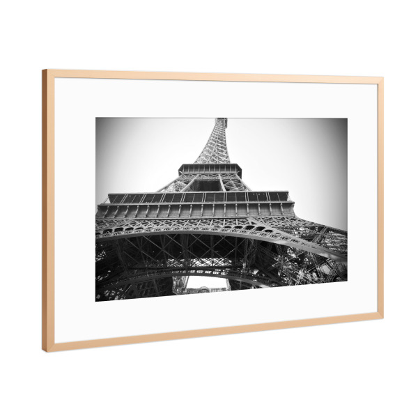 Poster mit Rahmen Kupfer "Eiffel Tower Paris 2" artboxONE - Städte,Reise,Schwarzweiß,Architektur,Städte / Paris - Paris,France,Fotografie,Photography