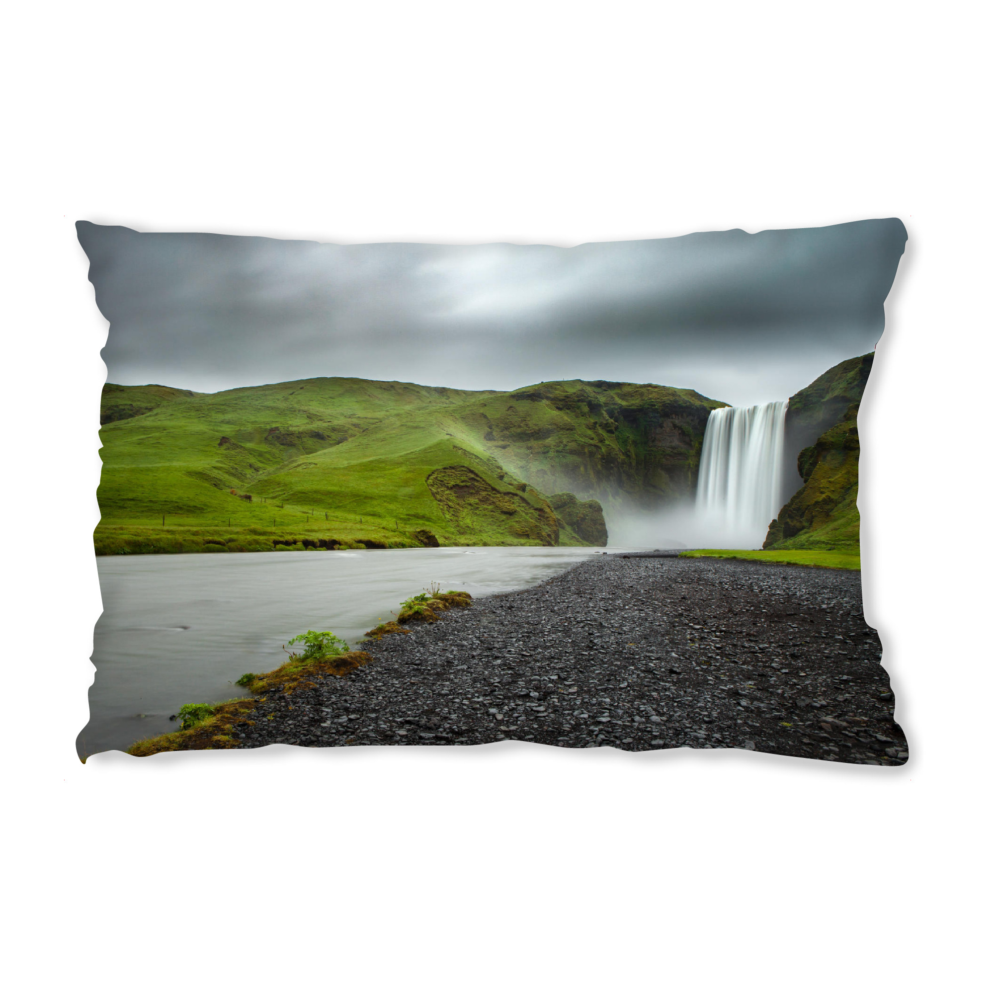 Design-Kissen "The veil" artboxONE - Natur - Wasserfall,Island,Fluss - Bild wasserfall