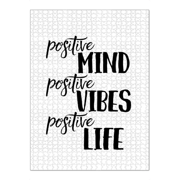 Puzzle Ravensburger "Positive Minds" artboxONE - Typografie,Schwarzweiß - Positive minds,Positive vibes,Positives leben. schwarz-weiß-typografie