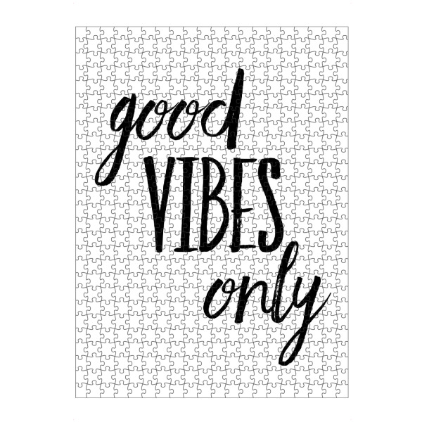 artboxONE Puzzle "Good Vibes Only 2" artboxONE - Typografie,Schwarzweiß,Festivals - Ood vibes nur,Schwarz und weiß,Typografie