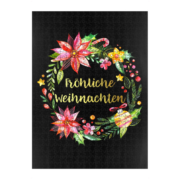 artboxONE Puzzle "Fröhliche Weihnachten Tafel" artboxONE - Weihnachten - Fröhliche weihnachten tafel,Aquarell,Kranz