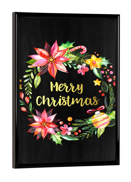 Poster mit schwarzem Rahmen "Merry Christmas Chalkboard" artboxONE - Weihnachten - Frohe weihnachten tafel