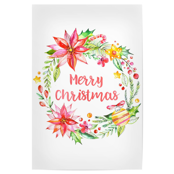 Poster "Merry Christmas" artboxONE - Weihnachten - Frohe weihnachten,Weihnachtskranz