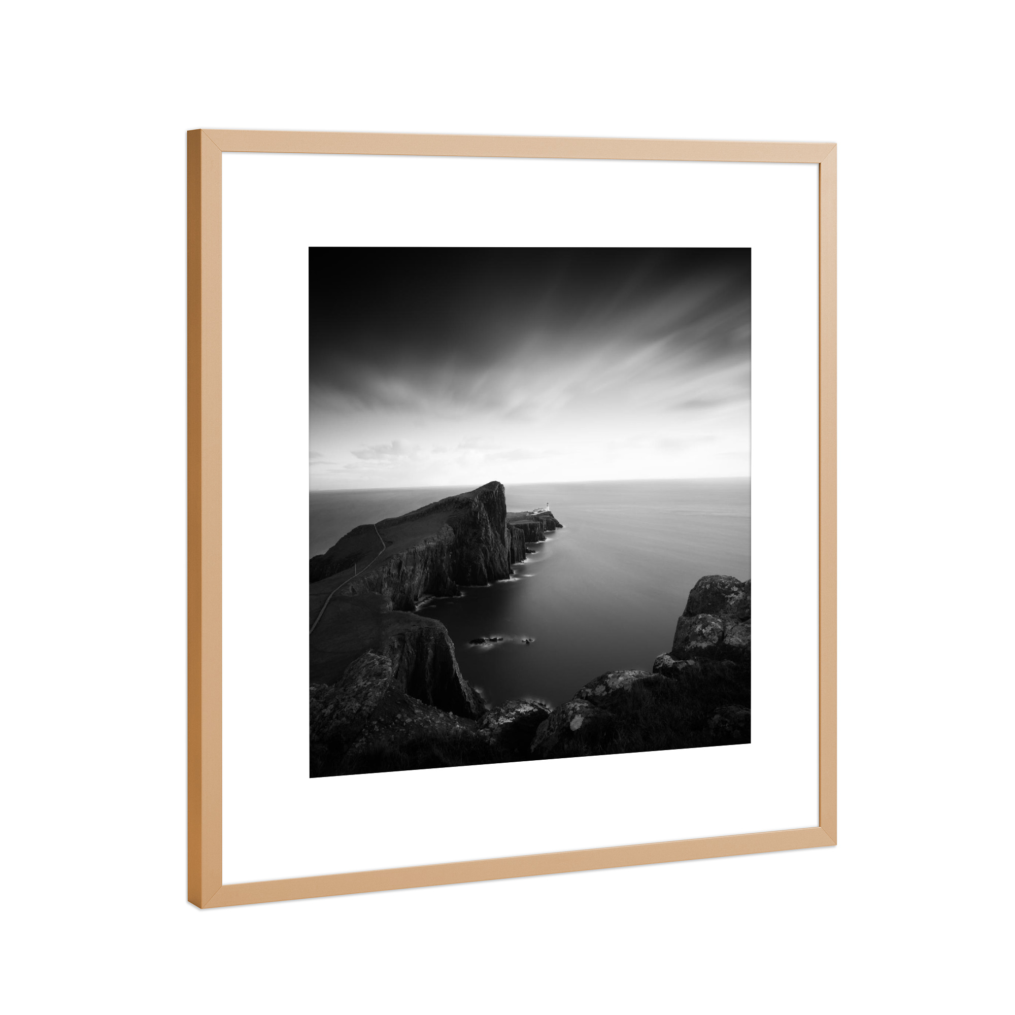 Poster mit Rahmen Kupfer "Neist Point" artboxONE - Natur,Reise,Schwarzweiß,Reise / Strand und Meer,Reise / Länder
